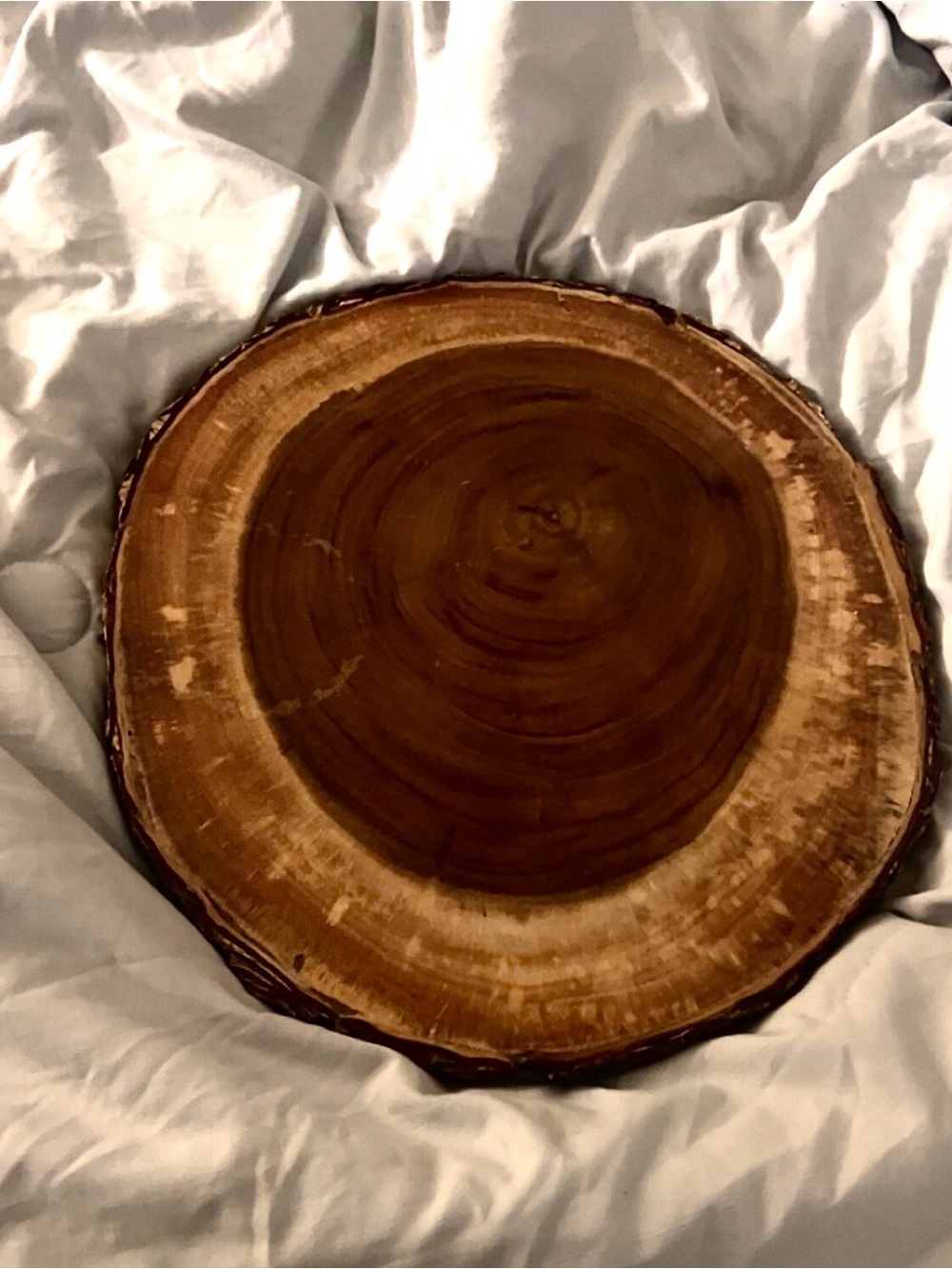 Round Bark Edge Acacia Wood Platter